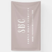 Modern Elegant Chic Cosmetics Business Monogram Spandoek (Verticaal)