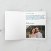 Modern Elegant Chic Dusty Blue Wedding Bedankkaart (Binnen)