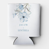 Modern Elegant Chic Dusty Blue Wedding Blikjeskoeler (Voorkant)