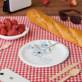 Modern Elegant Chic Dusty Blue Wedding Papieren Bordje