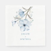 Modern Elegant Chic Dusty Blue Wedding Servet (Voorkant)