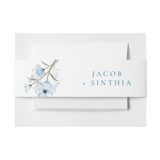 Modern Elegant Chic Dusty Blue Wedding Uitnodigingen Wikkel (Voorkant Voorbeeld)