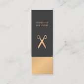 Modern Elegant Chic Faux Copper Gray Hair Stylist Mini Visitekaartje (Voorkant)