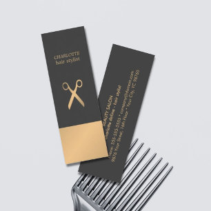 Modern Elegant Chic Faux Copper Gray Hair Stylist Mini Visitekaartje