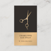 Modern Elegant Chic Faux Copper Gray Hair Stylist Visitekaartje (Voorkant)