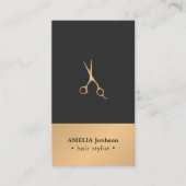 Modern Elegant Chic Faux Copper Gray Hair Stylist Visitekaartje (Voorkant)