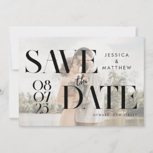 Modern Elegant Chic Faux Vellum Photo Wedding Save The Date