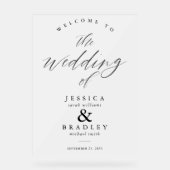 Modern Elegant Chic Frosted Wedding Welkom Acryl Bord (Voorkant)