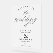 Modern Elegant Chic Frosted Wedding Welkom Acryl Bord (Hoek)