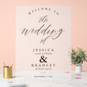 Modern Elegant Chic Frosted Wedding Welkom Acryl Bord (Huwelijk)