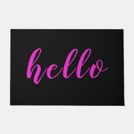 Modern Elegant Chic Fun roze hallo zwart Deurmat