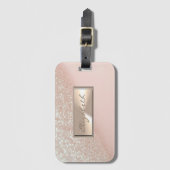 Modern Elegant Chic Girly Glittery Bokeh Ombre Bagagelabel (Voorkant (verticaal))