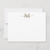 Modern Elegant Chic Girly Script Gold Monogram Notitiekaartje (Voorkant)