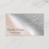 Modern Elegant Chic Glitter Ombre, Makeup Artist Visitekaartje (Voorkant)
