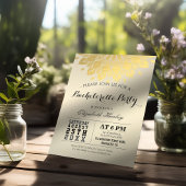 Modern Elegant Chic Gold Floral Bachelorette Kaart