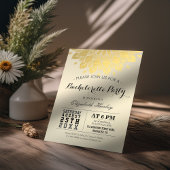 Modern Elegant Chic Gold Floral Bachelorette Kaart