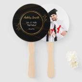 Modern Elegant Chic goud Licht Afstuderen Handwaaier (Voorkant en achterkant)