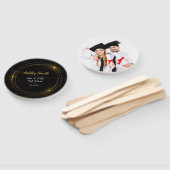 Modern Elegant Chic goud Licht Afstuderen Handwaaier (Niet-gemonteerd)