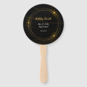 Modern Elegant Chic goud Licht Afstuderen Handwaaier (Voorkant)