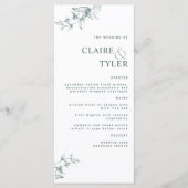 Modern Elegant Chic Groen Huwelijksmenu Menu (Voorkant)