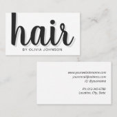 Modern Elegant Chic Hair Stylist Visitekaartje (Voorkant / Achterkant)