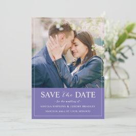 Modern Elegant Chic Lavender Blue Photo Wedding Save The Date