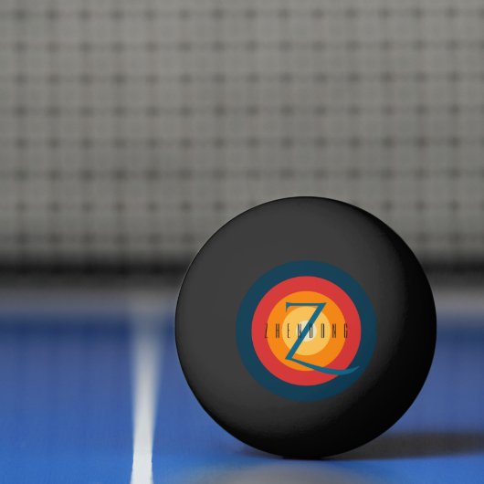 Modern Elegant Chic Monogrammed Initiaal Custom Pingpongbal (Net)