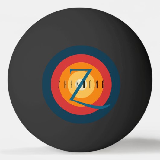 Modern Elegant Chic Monogrammed Initiaal Custom Pingpongbal (Achterkant)