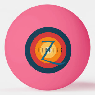 Modern Elegant Chic Monogrammed Initiaal Custom Pingpongbal
