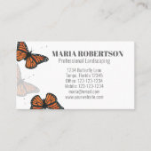 Modern Elegant Chic Nature Monarch Butterflies Visitekaartje (Voorkant)