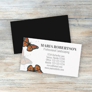 Modern Elegant Chic Nature Monarch Butterflies Visitekaartje