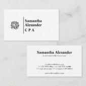 Modern Elegant Chic Numbers Logo Accountant Visitekaartje (Voorkant / Achterkant)