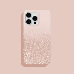 Modern Elegant Chic Ombre Roos Gold Glitter Case-Mate iPhone Case