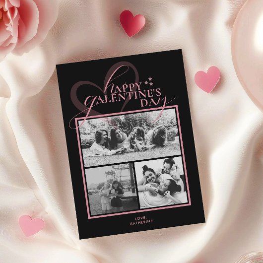 Modern Elegant Chic Photo Galentine's Day Card