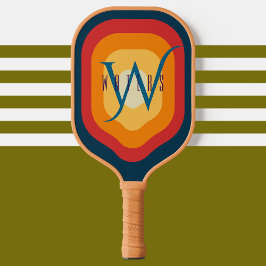 Modern Elegant Chic Retro Monogrammed Initiaal Naa Pickleball Paddle