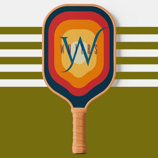 Modern Elegant Chic Retro Monogrammed Initiaal Naa Pickleball Paddle