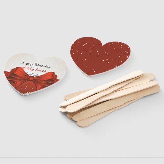 Modern elegant chic rood lint zoet 16 handwaaier (Niet-gemonteerd)