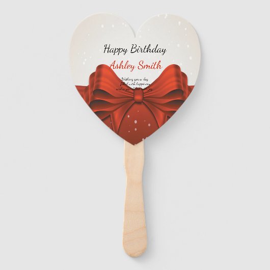 Modern elegant chic rood lint zoet 16 handwaaier (Voorkant)