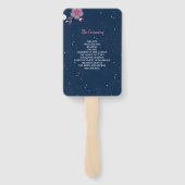 Modern elegant chic roze floral Wedding Programme Handwaaier (Achterkant)