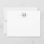 Modern Elegant Chic Script Monogram Groen Notitiekaartje (Voorkant)