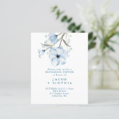Modern Elegant Chic Stofblauwe Huwelijksprogramma (Staand voorkant)