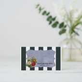 Modern Elegant Chic Stripes Goud  Bloemen Visitekaartje (Staand voorkant)