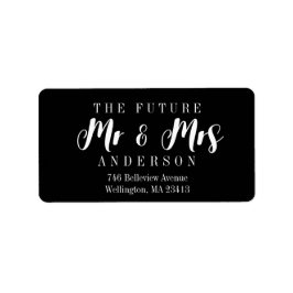 Modern Elegant Chic The Future Mr en Mrs Script Etiket