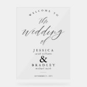 Modern Elegant Chic Transparant Huwelijk Welkom Acryl Bord (Voorkant)
