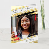 Modern Elegant Chic voeg foto Afstuderen toe Harte Folie Feestdagenkaart (Voorkant)