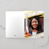 Modern Elegant Chic voeg foto Afstuderen toe Harte Folie Feestdagenkaart (Buiten Laag)