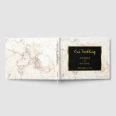 Modern elegant chic white marble patroon Wedding.. Gastenboek (Volledig)