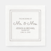 Modern Elegant Chic White Wedding Servet (Voorkant)