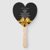 Modern elegant chic zwart en goud bruiloft program handwaaier (Achterkant)