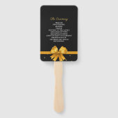 Modern elegant chic zwart en goud bruiloft program handwaaier (Achterkant)